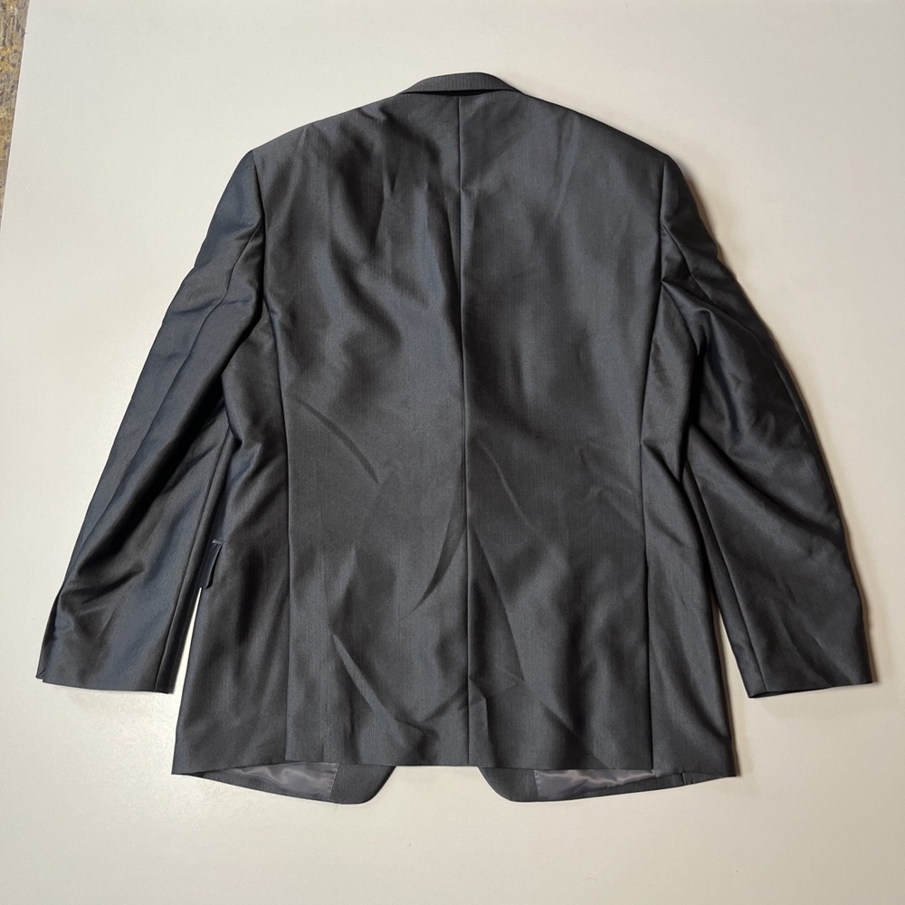 APT. 9 Herringbone Blazer Size 44R Gray Sport Coat 3 Button Lined Suit Jacket - Picture 4 of 7